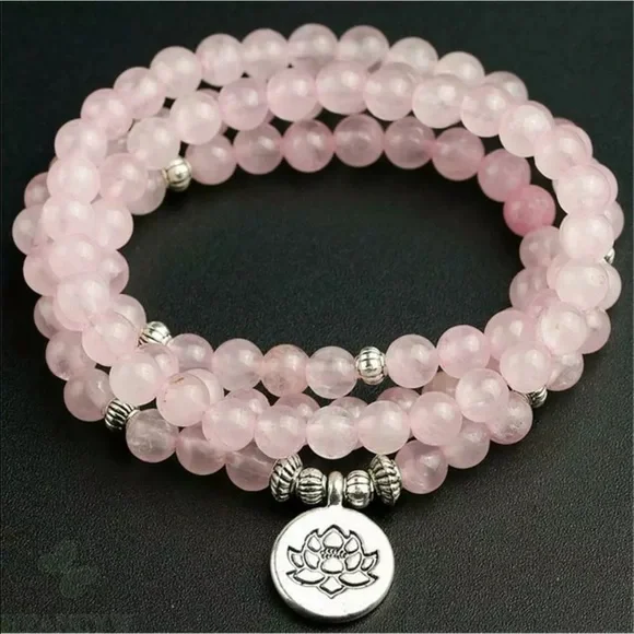 Natural rose quartz Meditation Mala necklace/bracelet - Picture 2 of 5